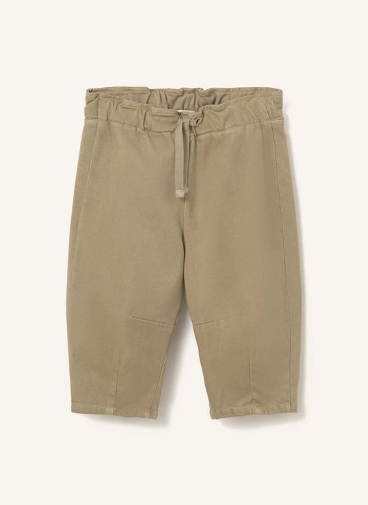 Pantalone baby in twill di cotone sabbia