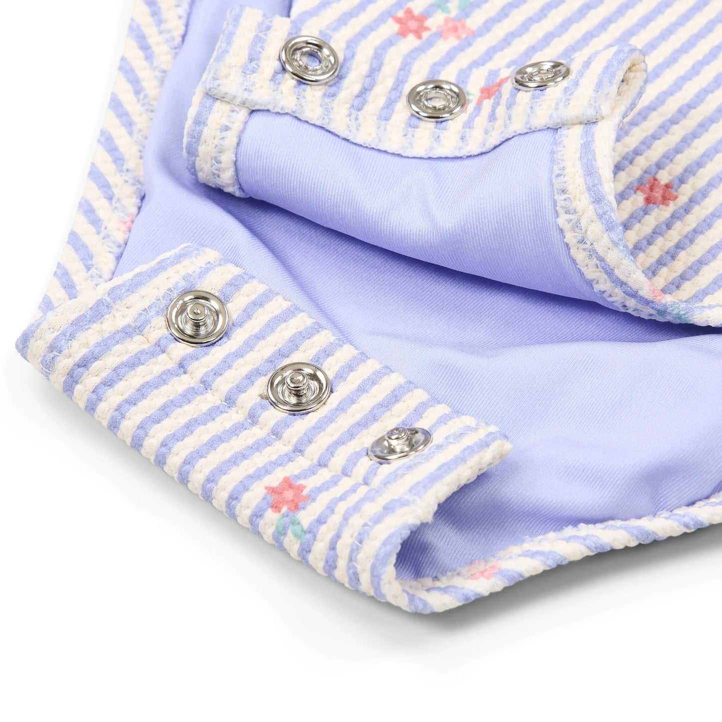 Costume da bagno intero lilla righe/fiori