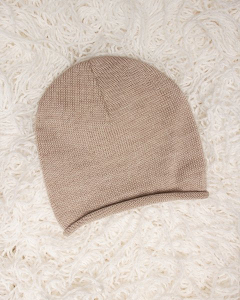 Cuffia neonato ricciolino beige eucalipto