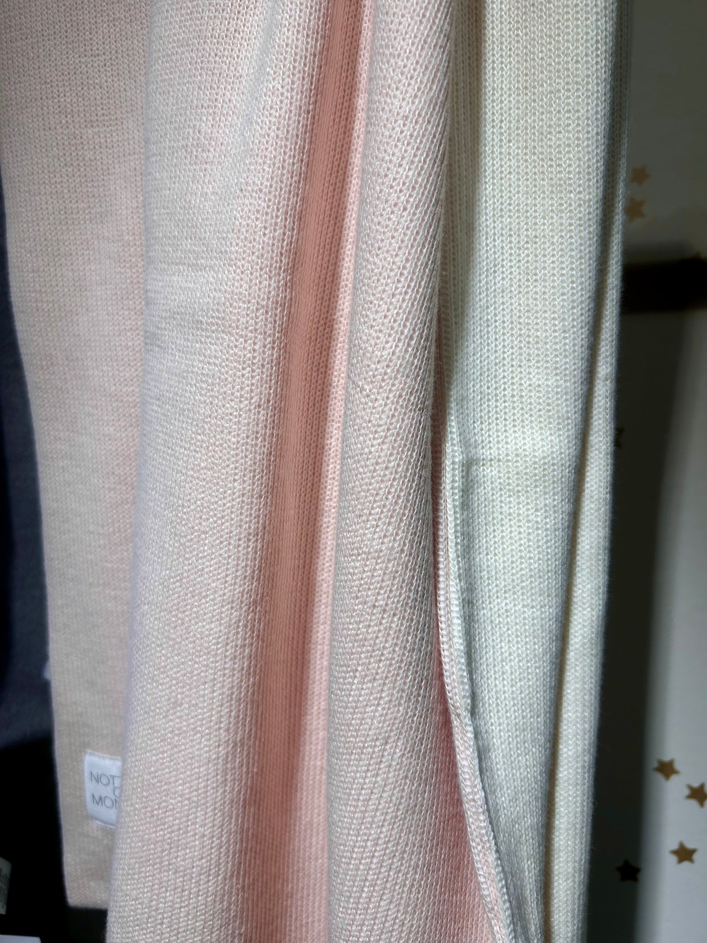 Coperta reversibile maglia rosa/ecru 70x113 cm