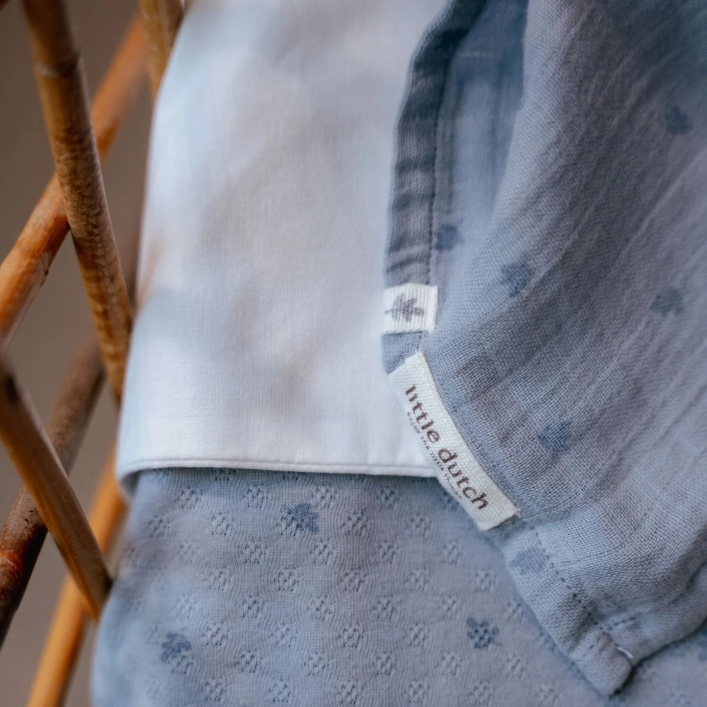 Mussola azzurra 120x120 cm Pure Denim Blue Print