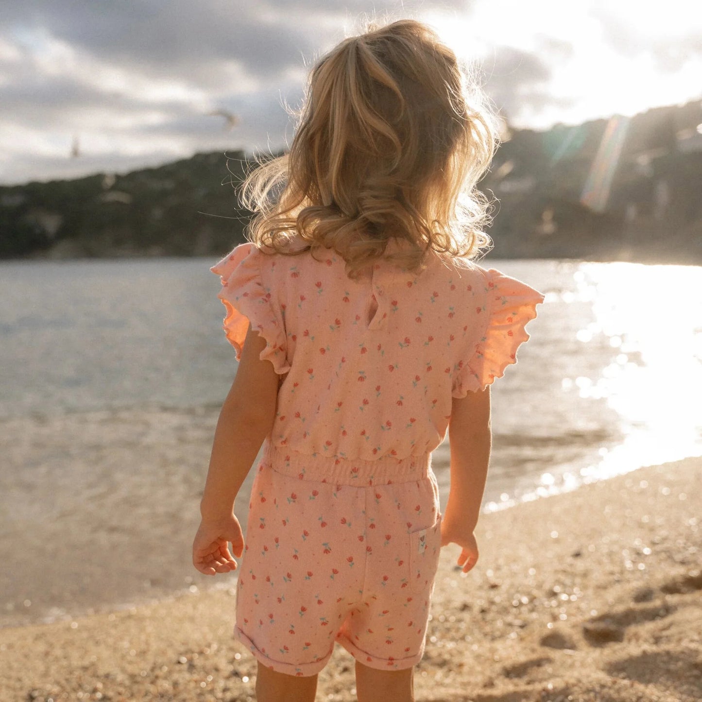 Tuta intera bambina fiori rosa