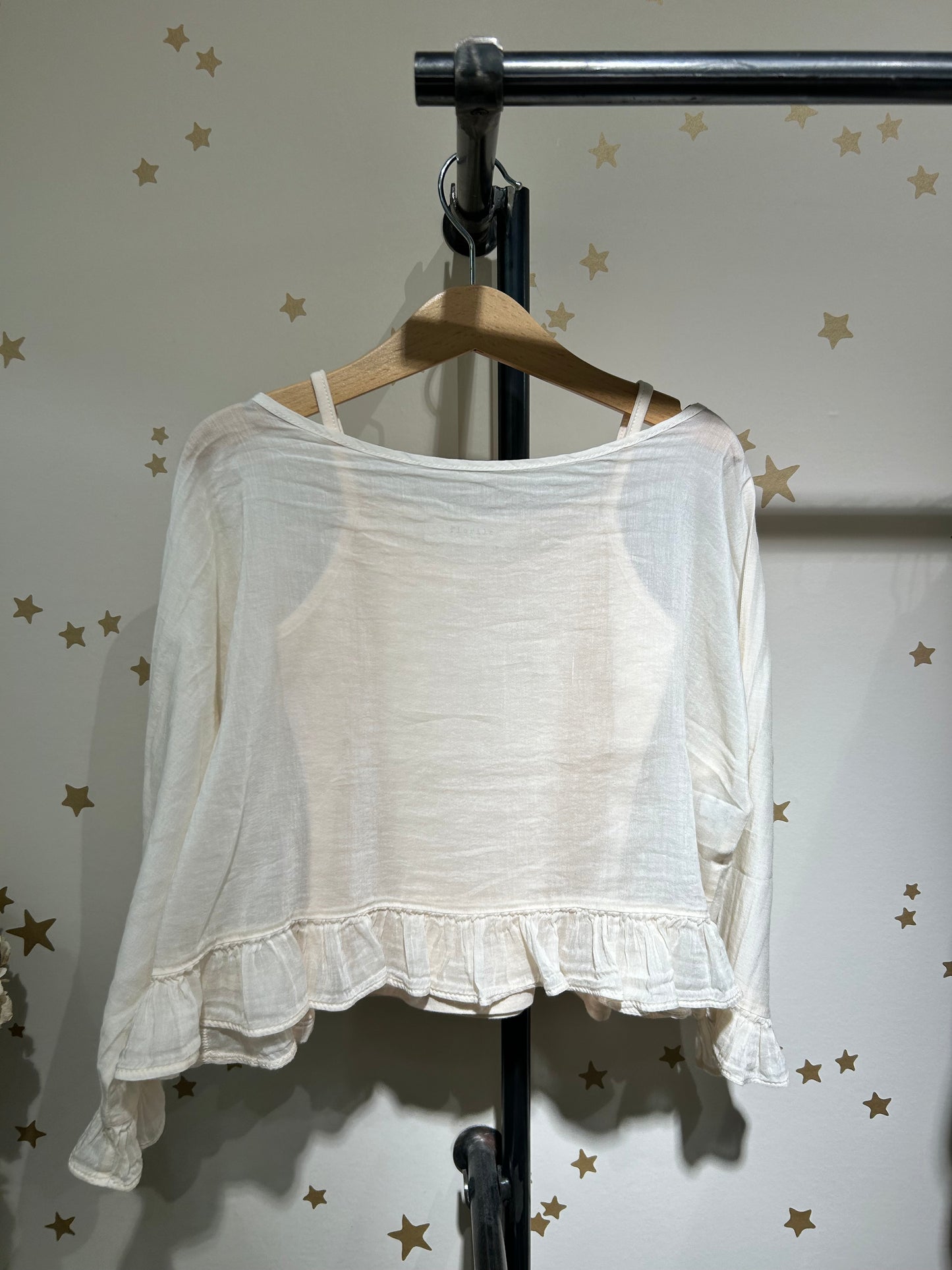 Blusa in chiffon di seta Light Peach