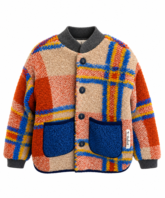 Cappotto bambino tartan lana