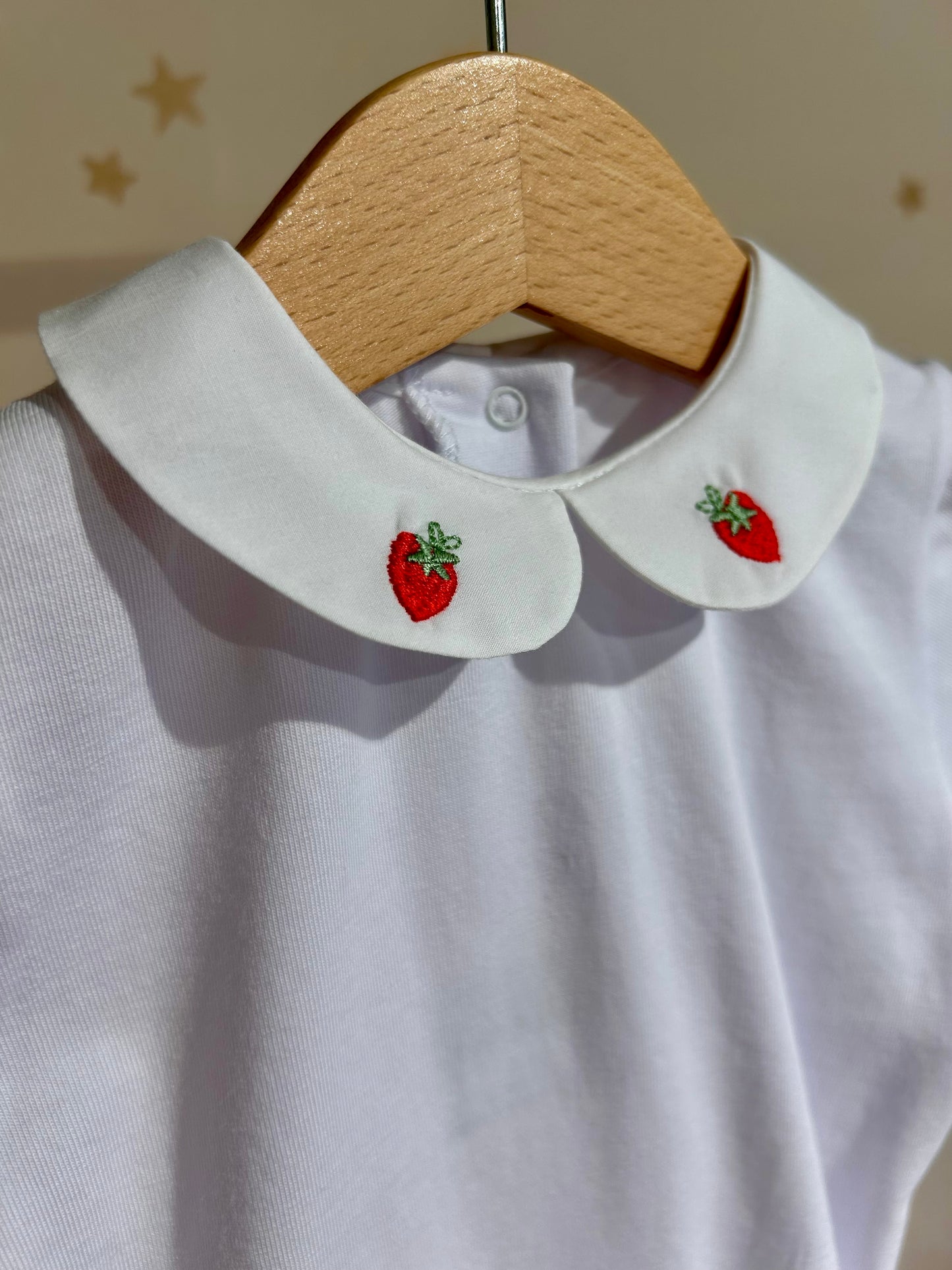 Body colletto ricamo fragole