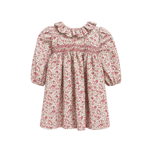Abito baby floreale punto smock