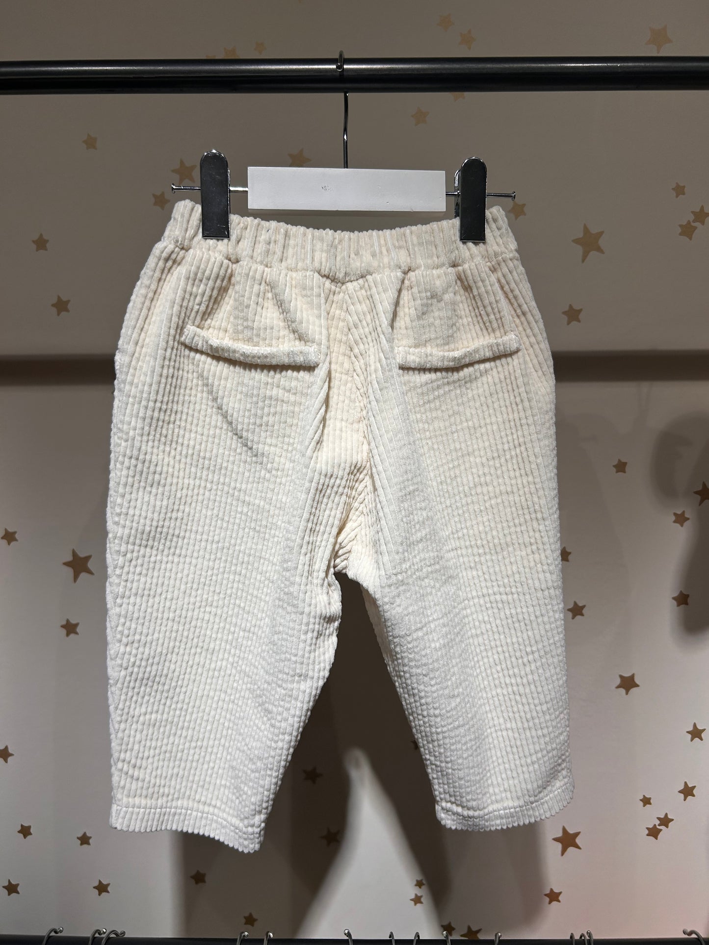 Pantalone baby velluto avorio