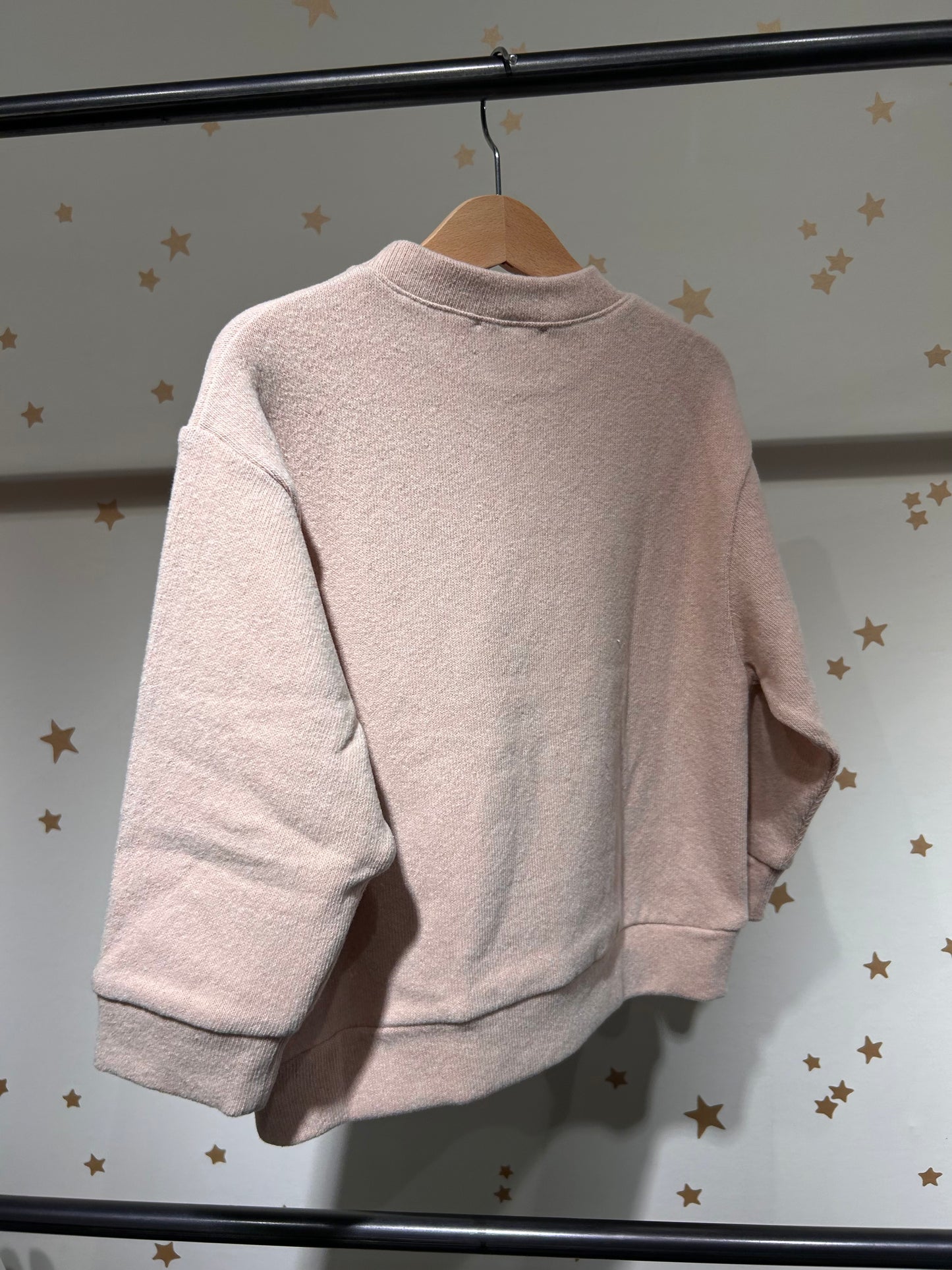 Felpa rosa confetto tasche cuori, caldo cotone