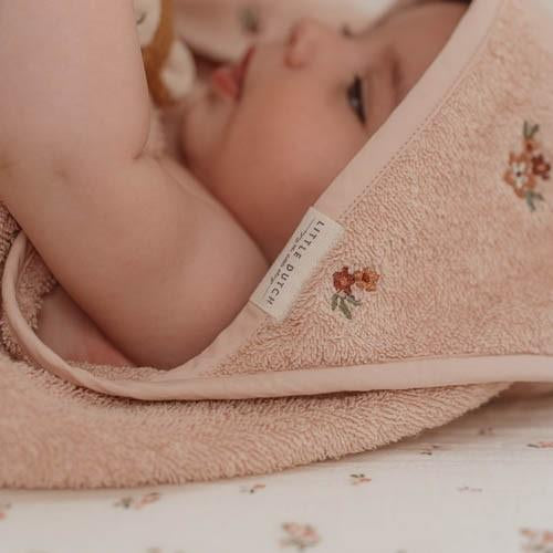 Accappatoio neonata rosa Fairy Garden 75x75