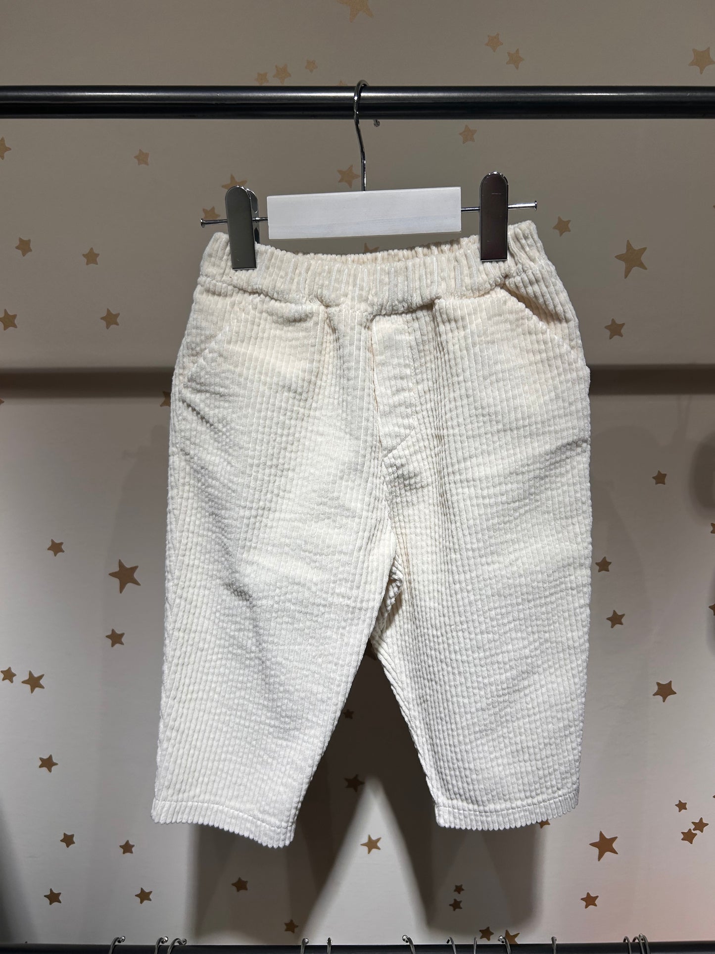Pantalone baby velluto avorio