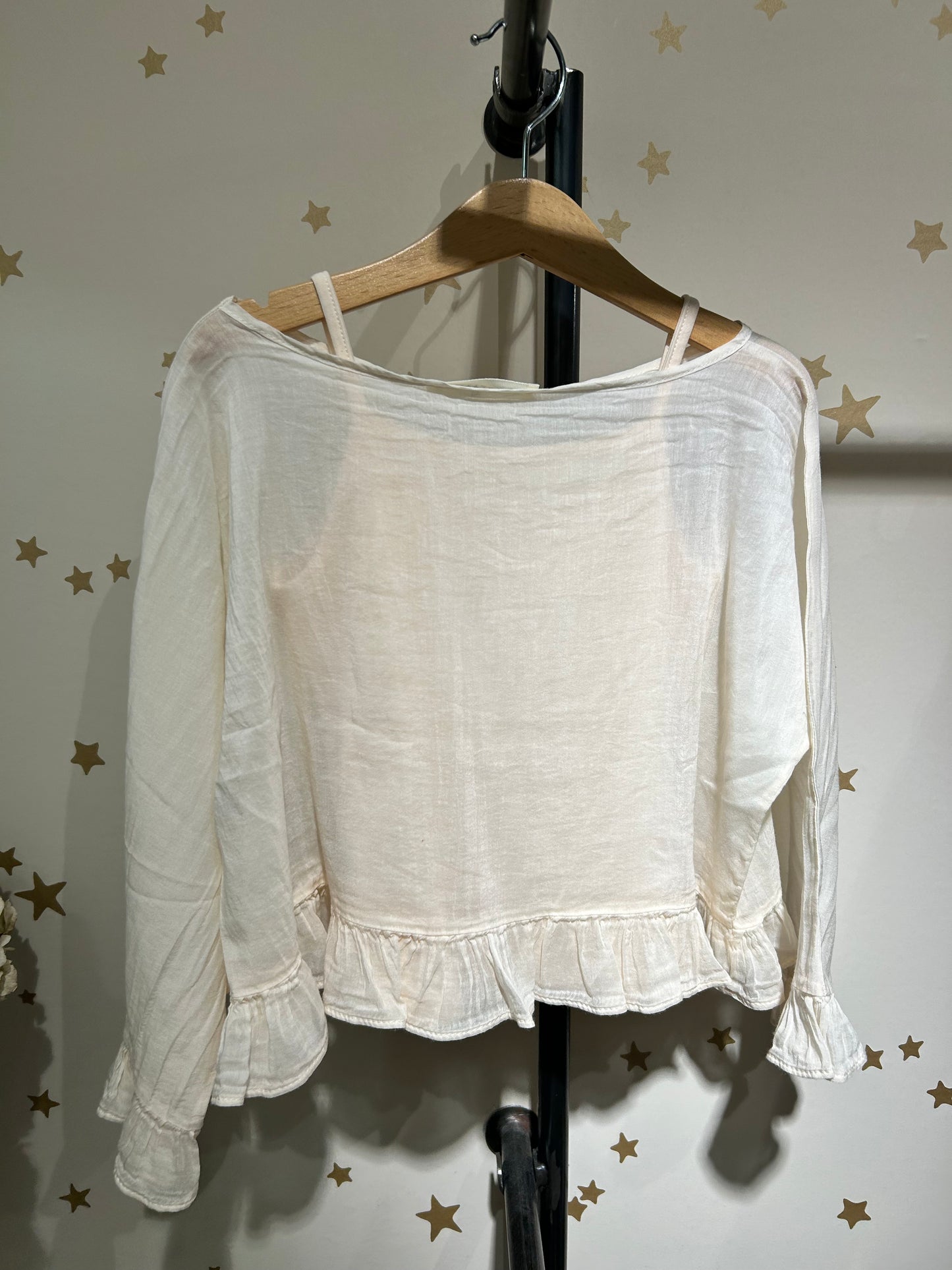 Blusa in chiffon di seta Light Peach