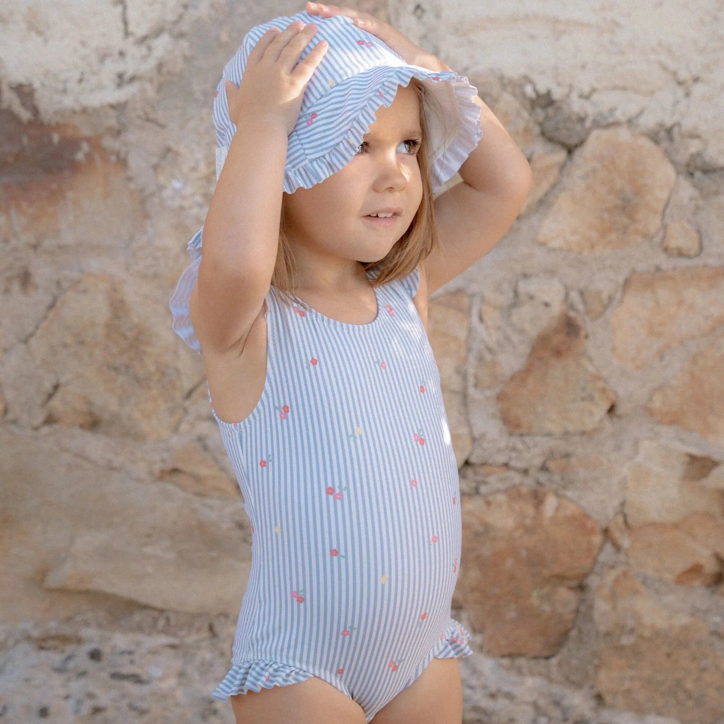 Costume da bagno intero Sunny Flower blu