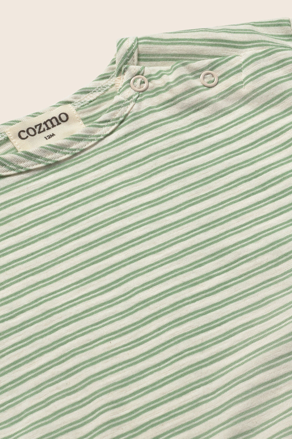 T-shirt neonato verde Alan a righe