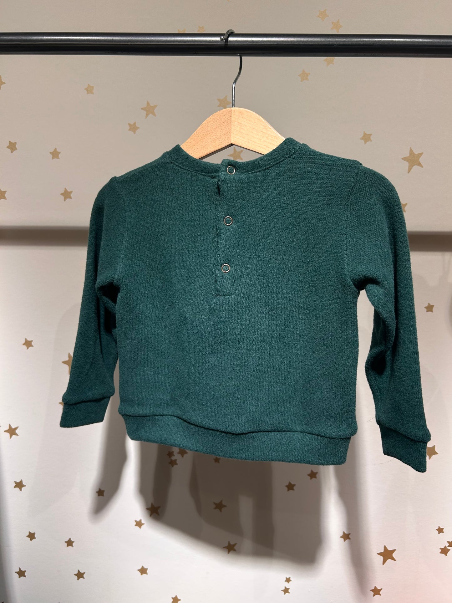 Felpa baby verde caldo cotone