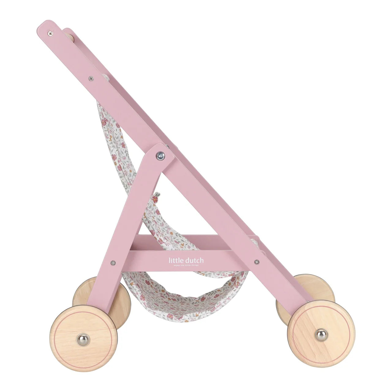 Wooden doll stroller