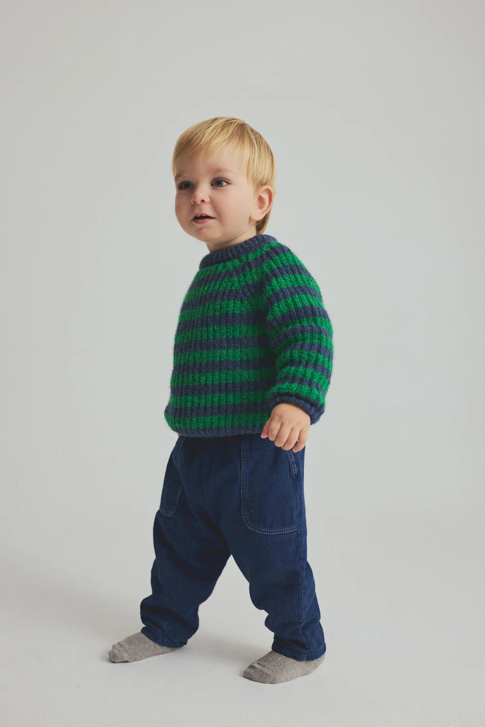 Pantalone in twill denim baby Gallo