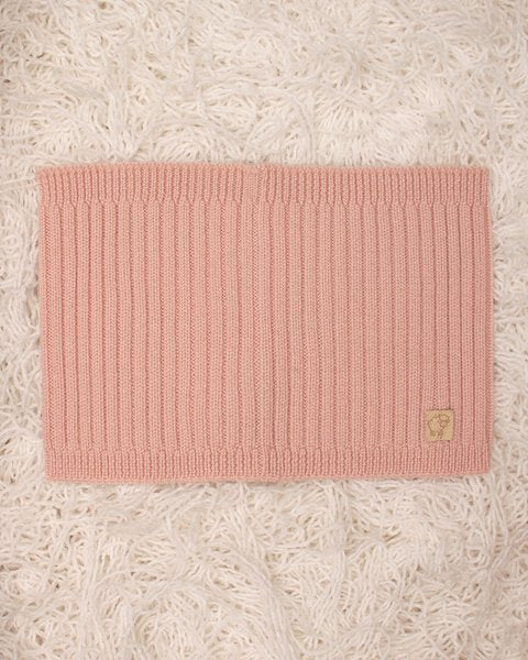 Scaldacollo rosa a coste lana merino