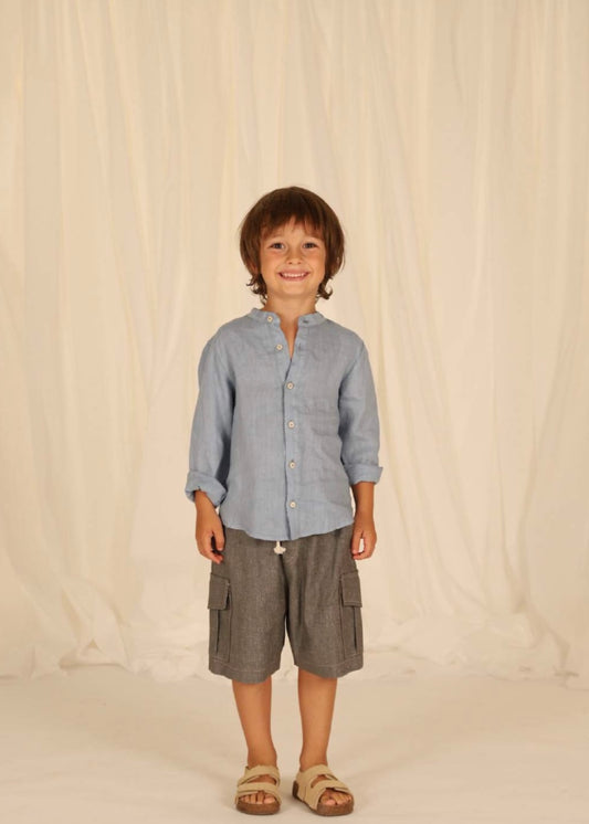 Camicia in lino Dusty Blue
