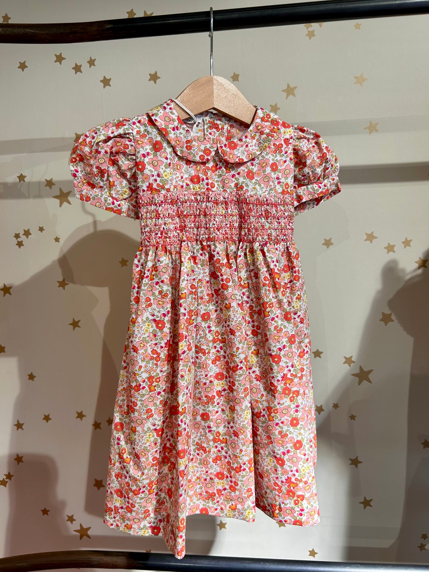 Abito baby fiori punto smock