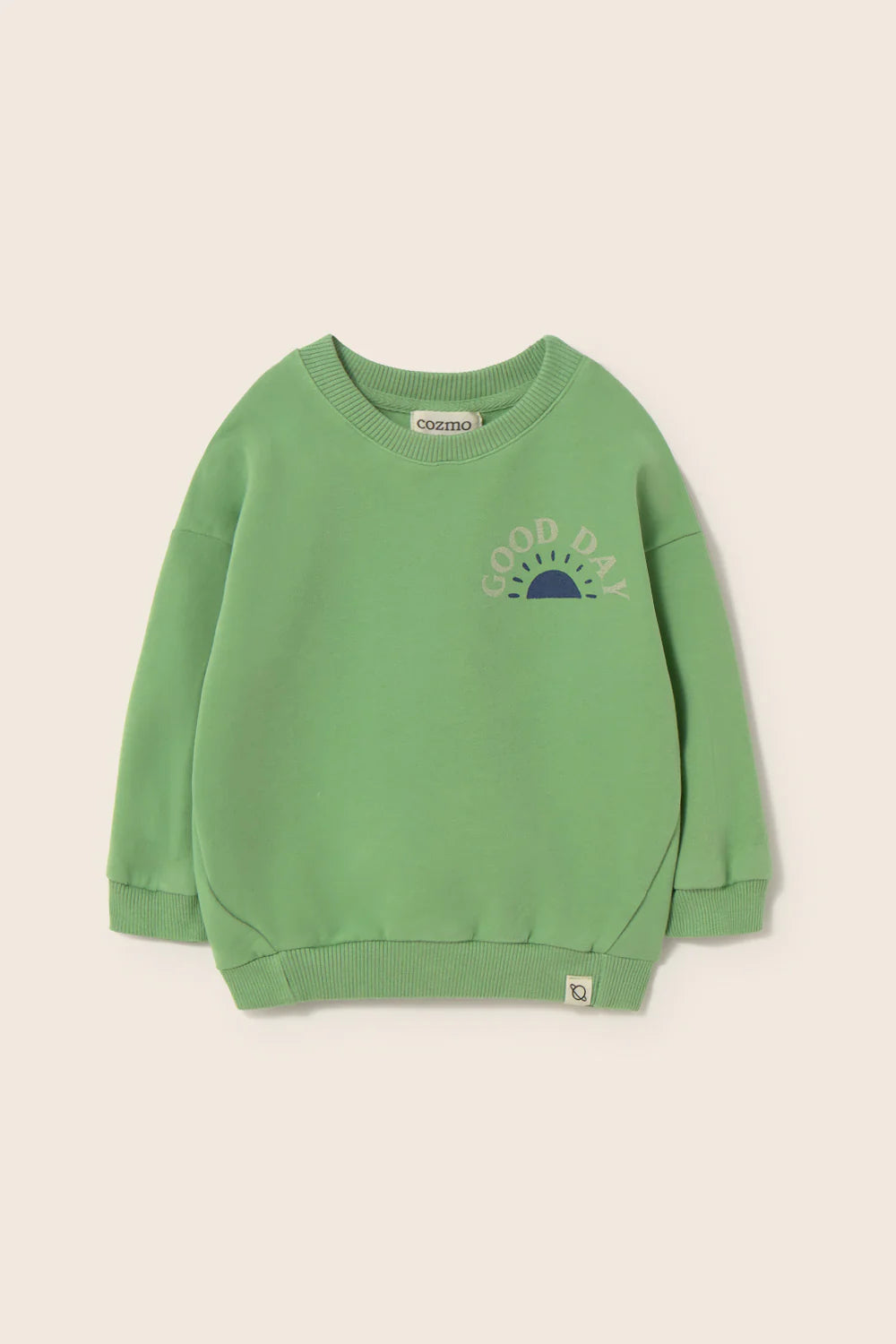 Felpa verde Kelly, stampa sole