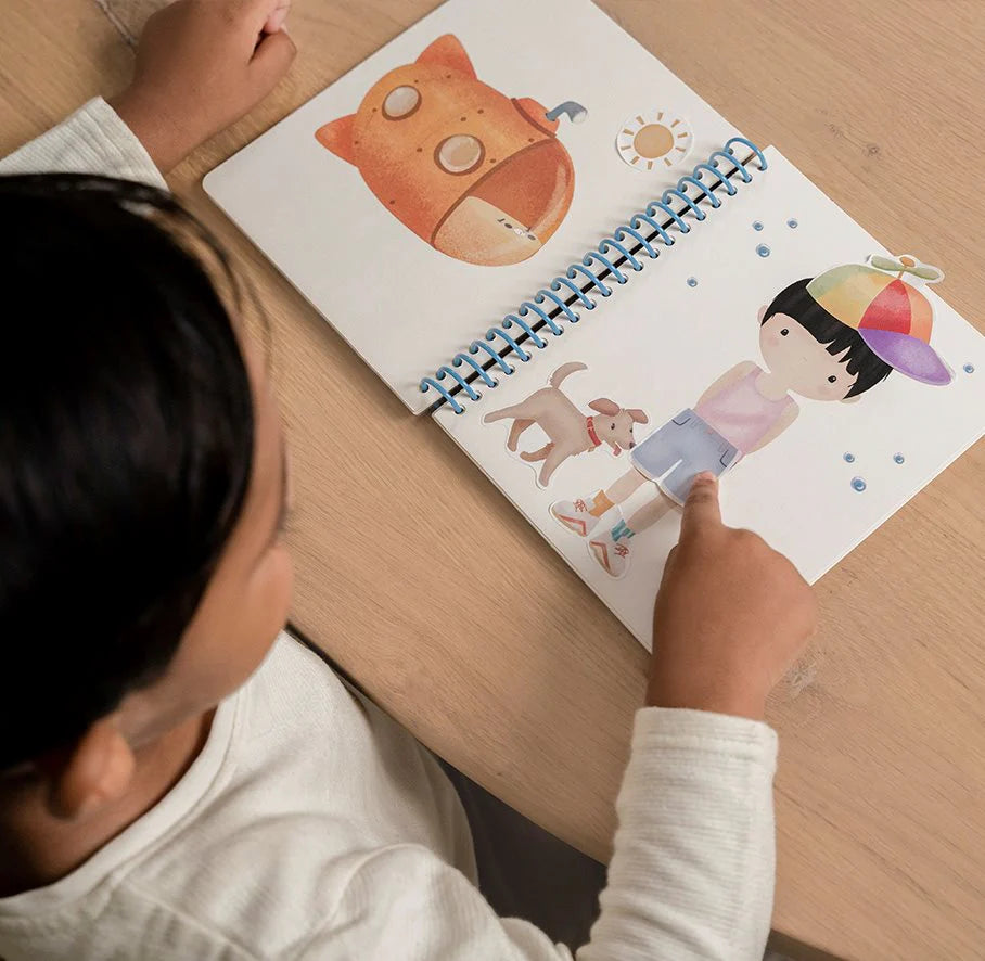 Libro con stickers Dress me up Jim & Friends