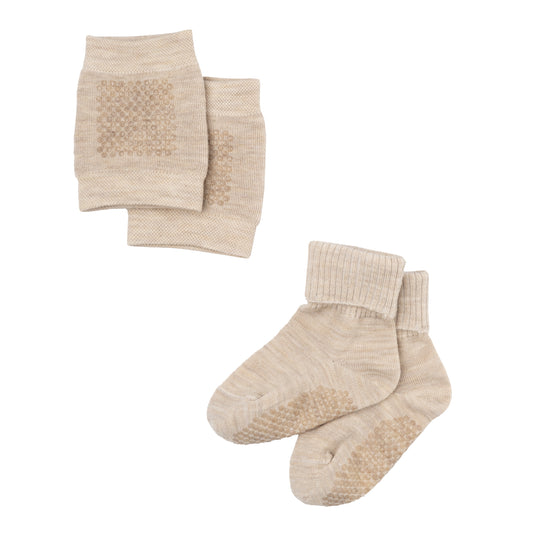 Set calze e ginocchiere antiscivolo neonato in lana