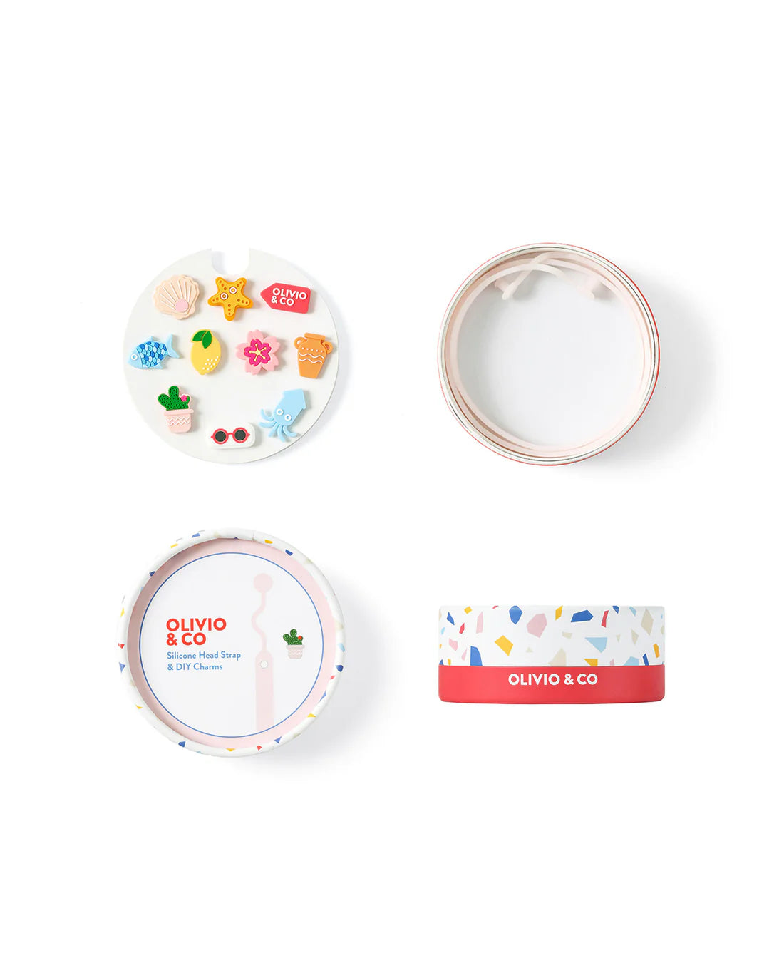 Laccio per occhiali in silicone rosa con charms