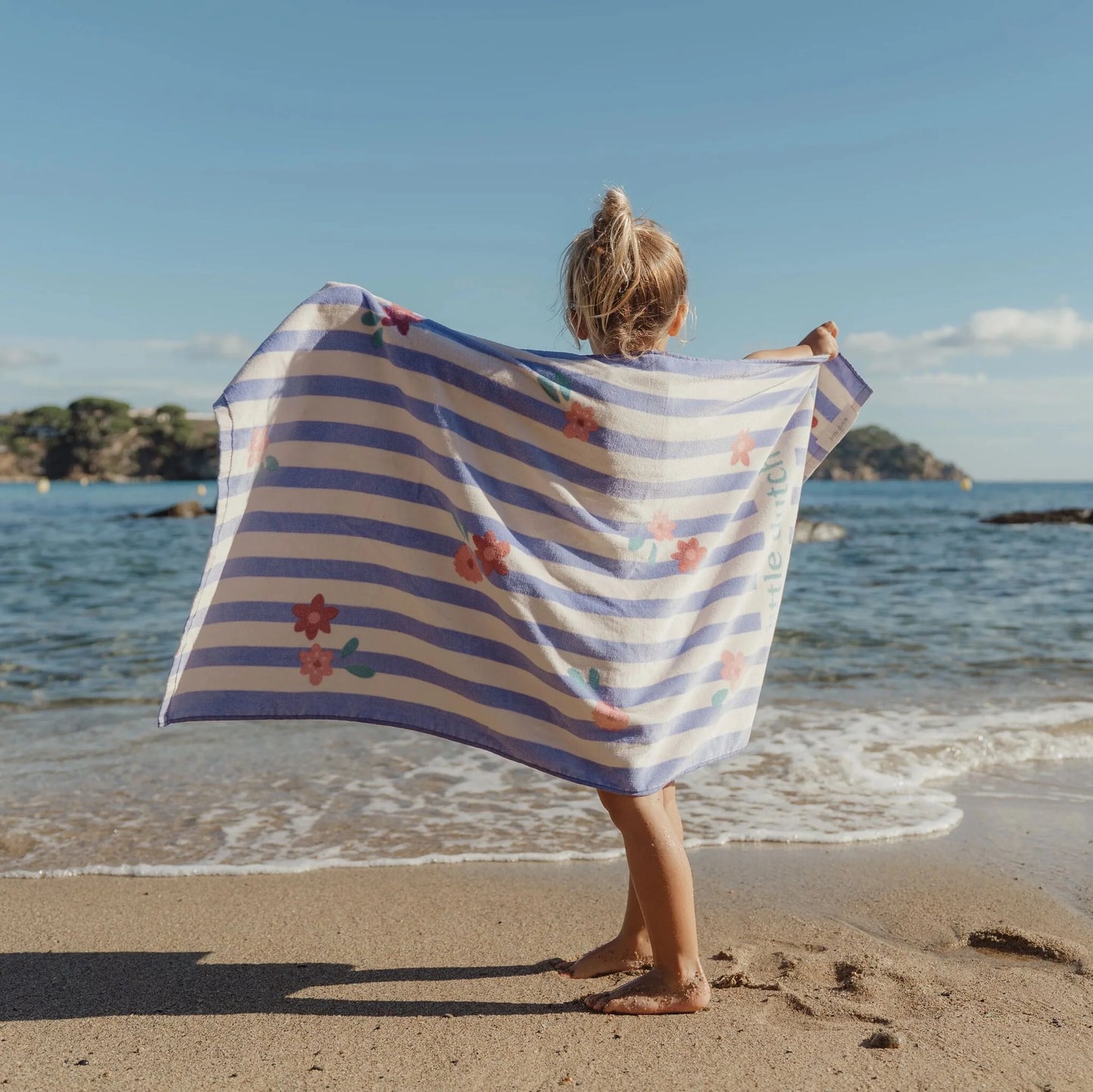 Telo mare fiori/riga viola Dreamy Purple Stripe