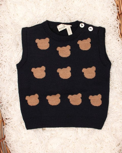 Gilet neonato Teddy pura lana merino