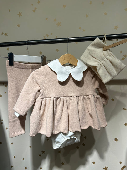 Blusa baby rosa confetto, in caldo cotone
