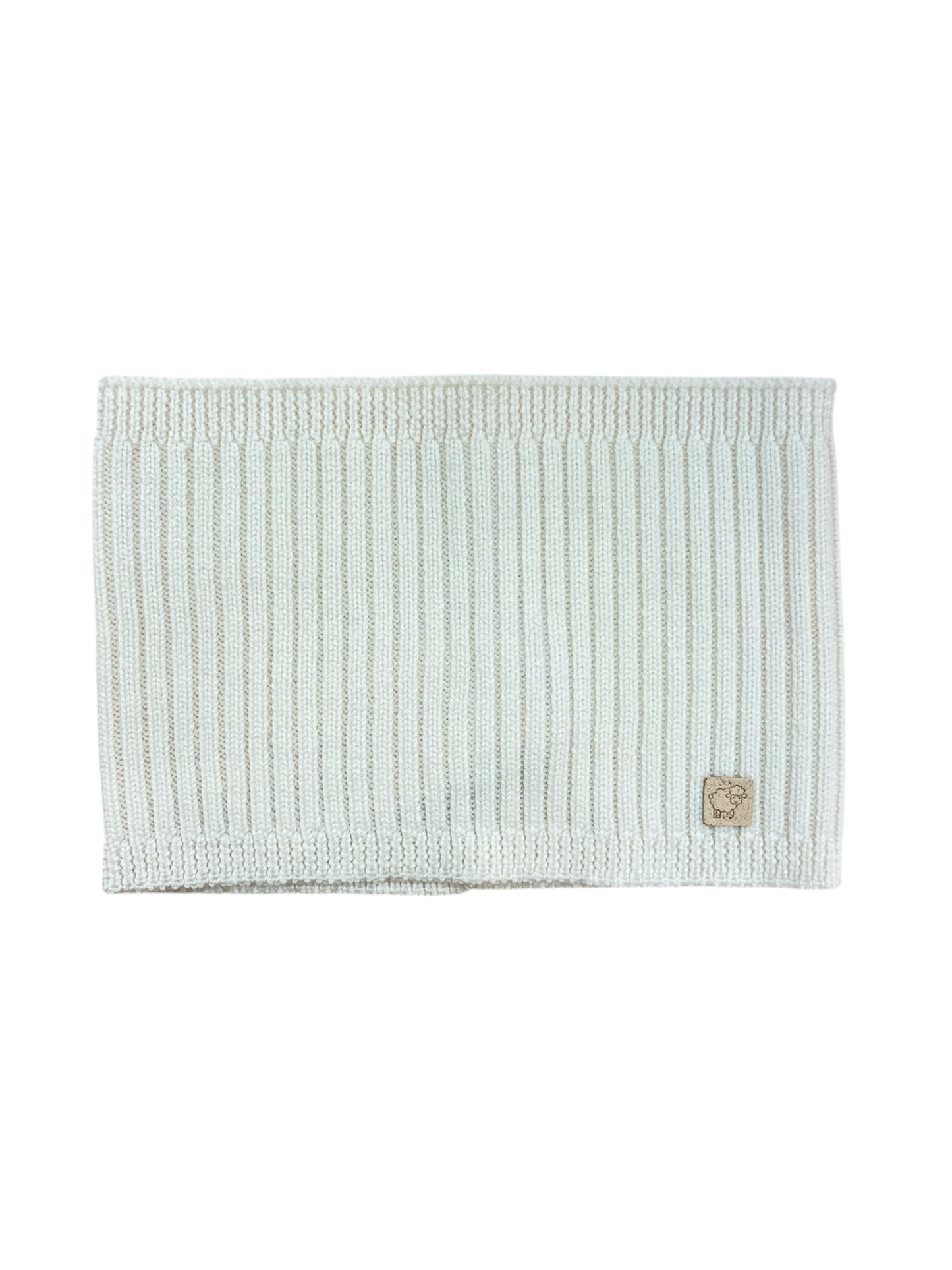 Scaldacollo bianco a coste lana merino