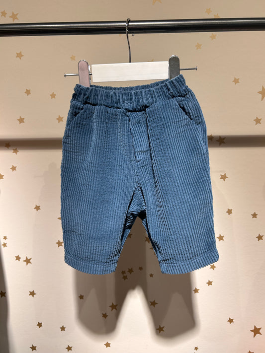 Pantalone baby velluto maiolica blue