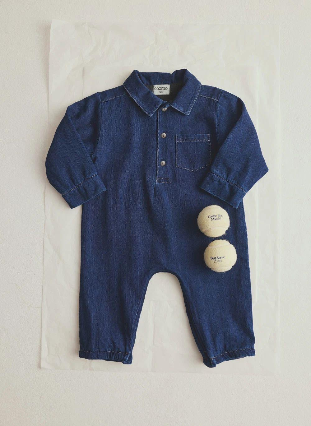 Tutina denim neonato