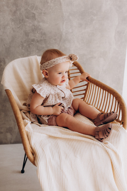 Completo blusa fiori e bloomer rosa