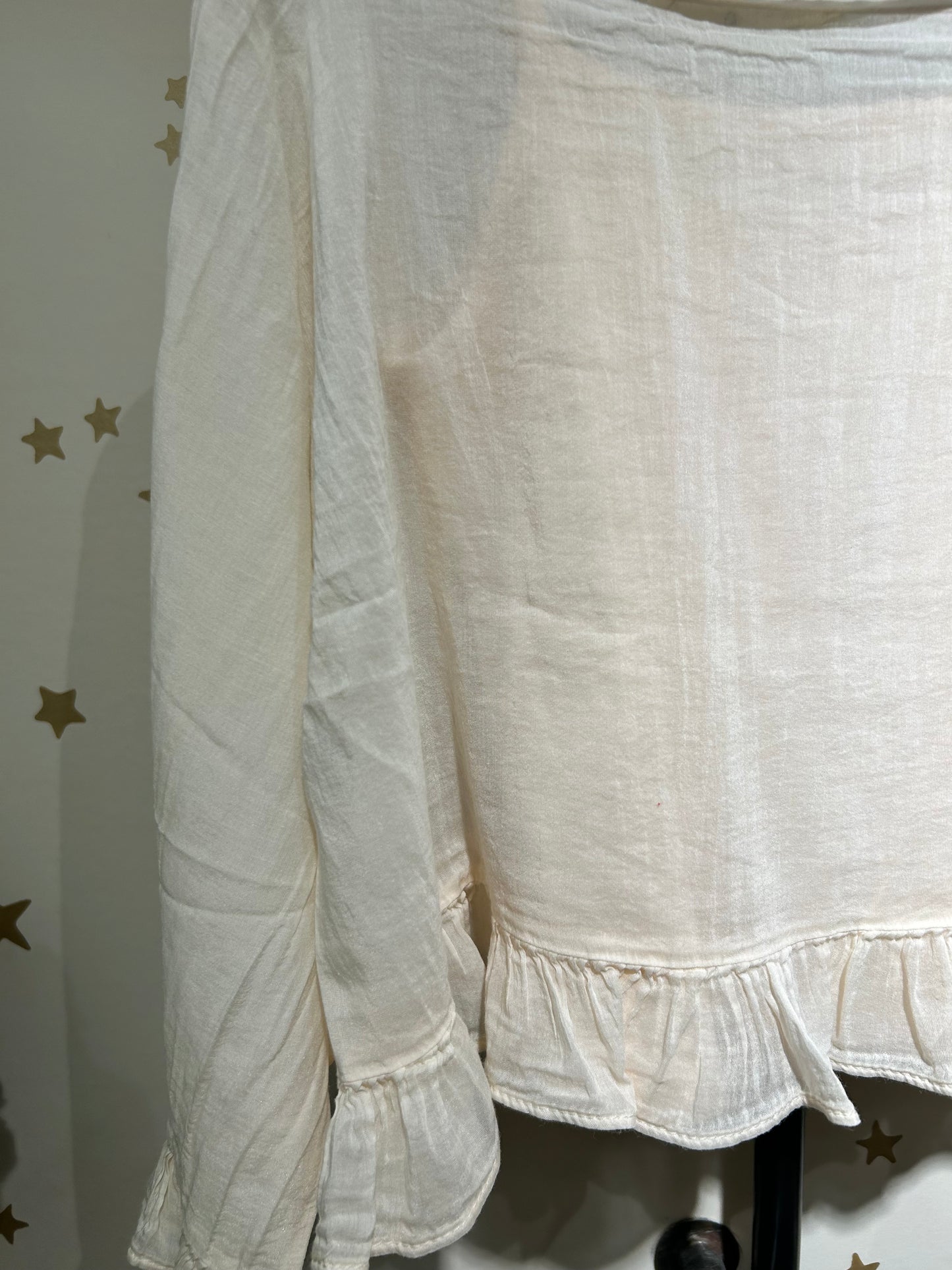 Blusa in chiffon di seta Light Peach