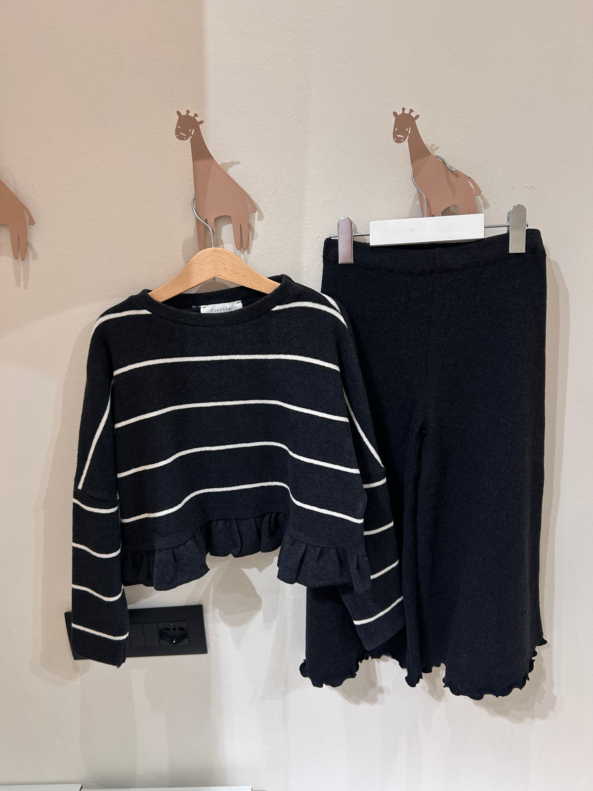 Pantalone ampio carbone in caldo cotone