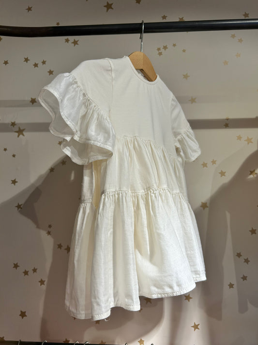 Abito baby a balze in chiffon di seta