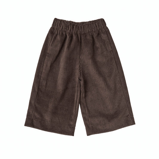 Pantalone a palazzo in velluto moka