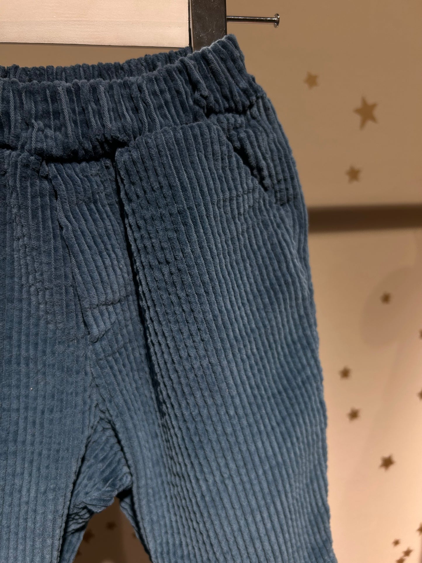 Pantalone baby velluto maiolica blue