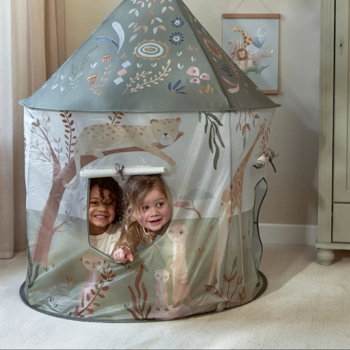 Tenda gioco con tunnel Safari Friends