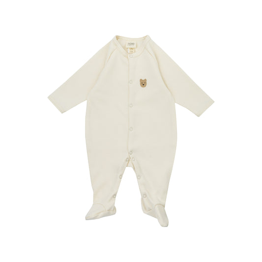 Tutina con ricamo orsetto cotone BIO