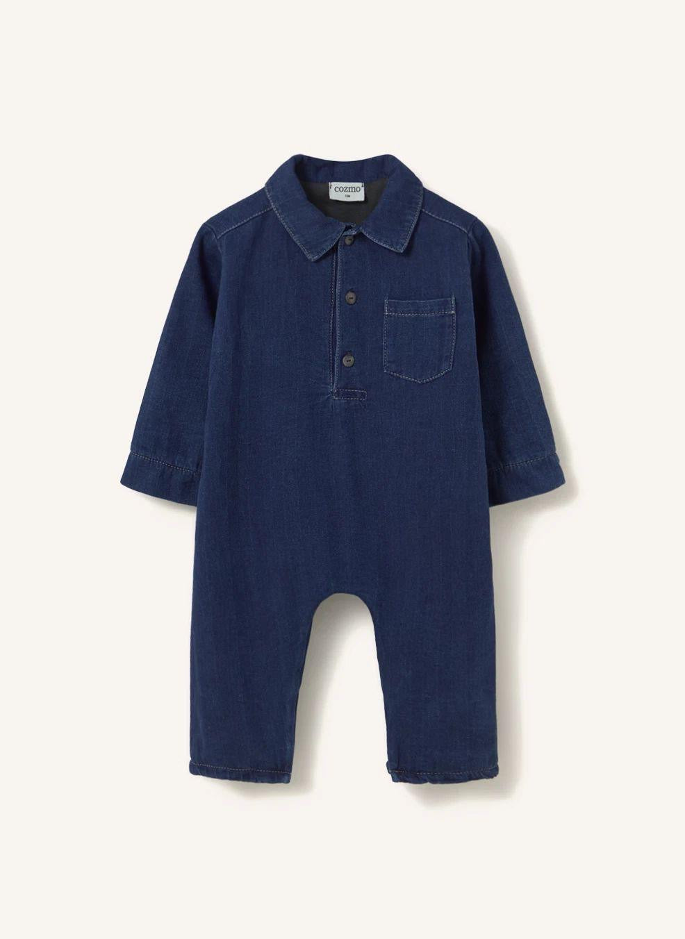 Tutina denim neonato
