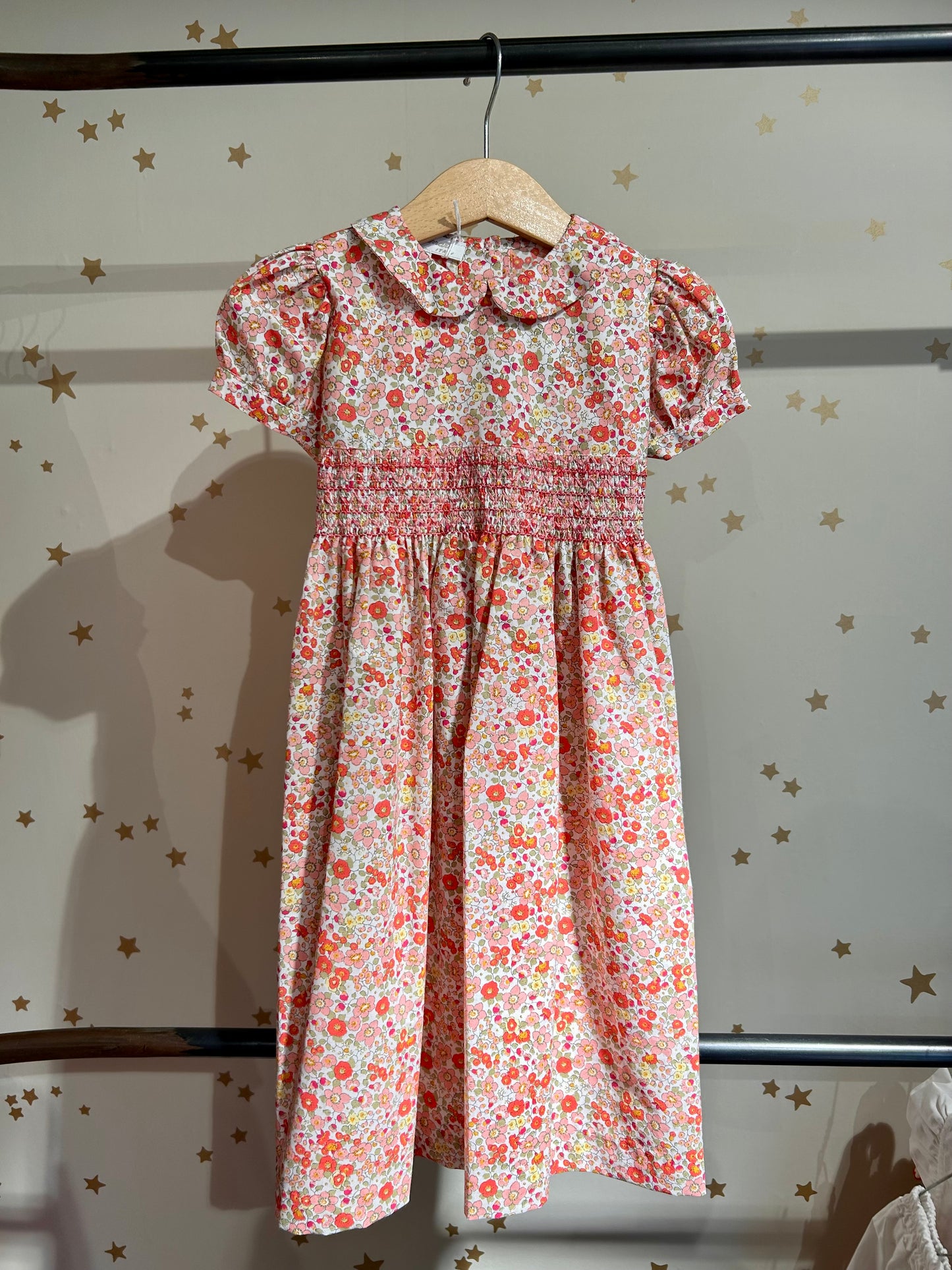 Abito fiori punto smock