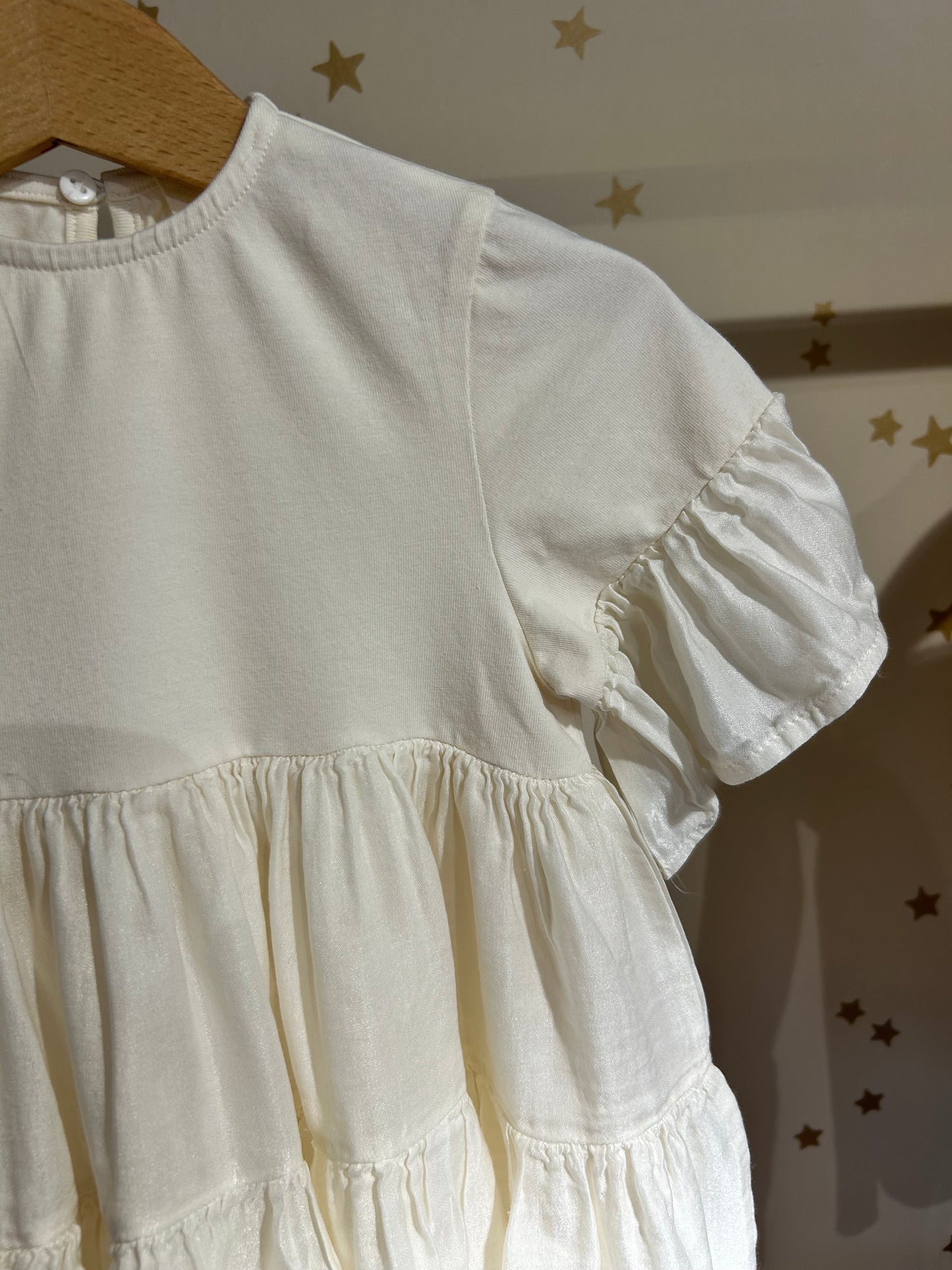 Abito baby a balze in chiffon di seta