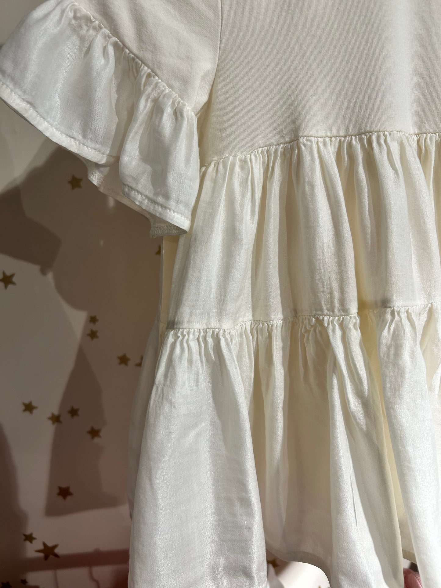 Abito baby a balze in chiffon di seta