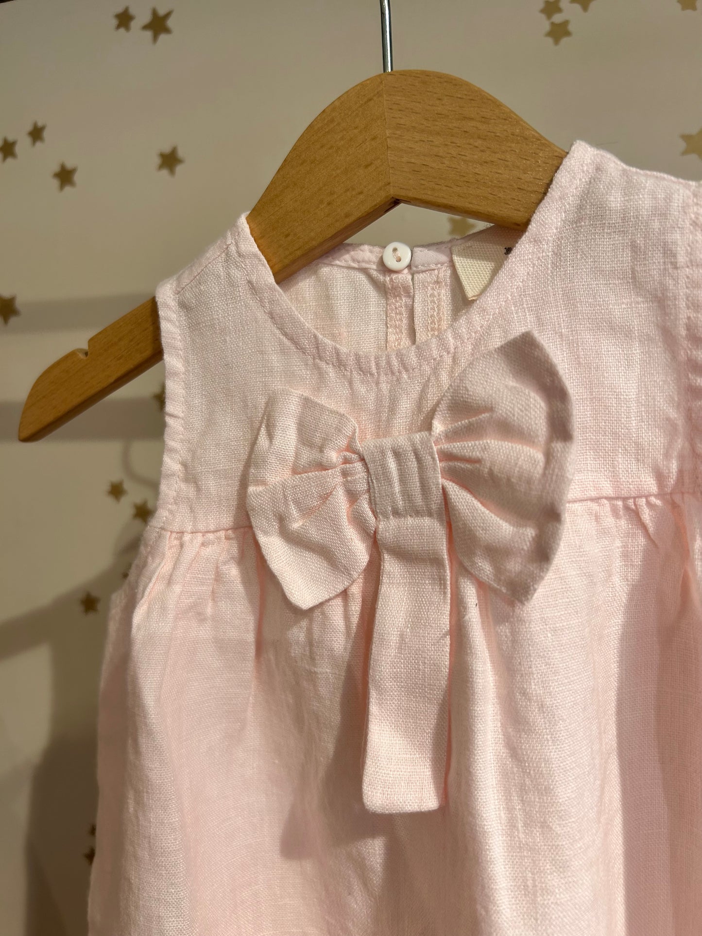 Blusa baby in lino rosa confetto