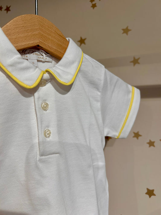 Polo manica corta profilo giallo