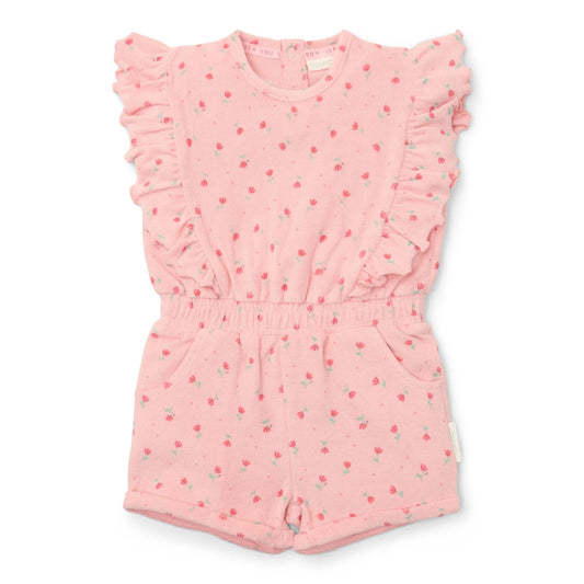 Tuta intera bambina fiori rosa