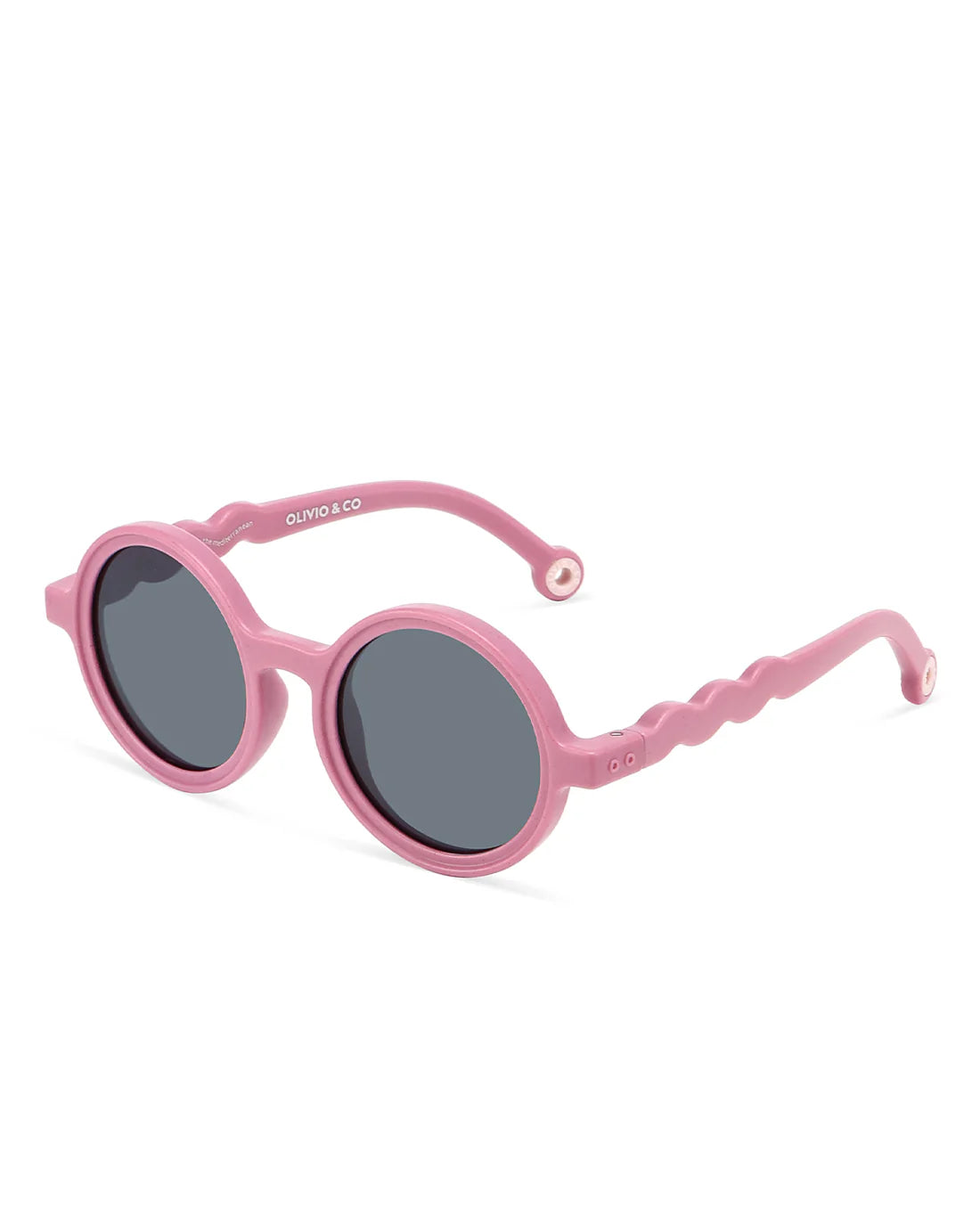 Occhiali da sole rotondi baby rosa Rock Rose 1-3 anni