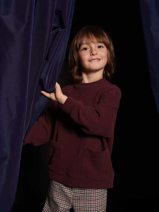 Felpa caldo cotone borgogna